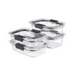 Brilliance Glass Variety Set of 4 Food Storage Containers with Latching Lids