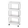 Storage Cart 4-Tier Slide Out Rolling Utility Cart Storage Organizer Shelf Rack