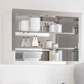 Kitchen Wall Cabinet with Shelves Stainless Steel