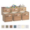 Fabric Storage Cubes with Handle, Foldable 11 Inch Cube Storage Bins, 6 Pack Storage Baskets for Shelves, Storage Boxes for Organizing Closet Bins