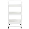 3-Tier Kitchen Trolley White 16.5"x13.8"x33.5" Iron and ABS