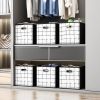 6 Pack Fabric Storage Cubes with Handle, Foldable 13x13 Inch Large Cube Storage Bins, Storage Baskets for Shelves