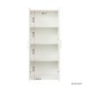 High wardrobe and kitchen cabinet with 2 doors and 3 partitions to separate 4 storage spaces,white