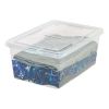 17 Qt. (4.25 gal.) Plastic Stackable Closet Storage Box, Clear, Set of 6