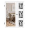 Non Full Mirror Wooden Wall Mounted Mirror Cabinet With Photo Frame; Multi-Layer Storage And Jewelry Storage - White