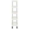 5-Tier Kitchen Trolley White 16.5"x11.4"x50.4" Iron and ABS