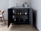 Utility Sink Cabinet Burwood, Kitchen, Smokey Oak