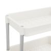 5-Tier Kitchen Trolley White 16.5"x11.4"x50.4" Iron and ABS