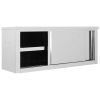 Kitchen Wall Cabinet with Sliding Doors 47.2"x15.7"x19.7" Stainless Steel