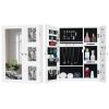 Non Full Mirror Wooden Wall Mounted Mirror Cabinet With Photo Frame; Multi-Layer Storage And Jewelry Storage - White