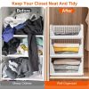 4 Packs Plastic Storage Box Closet Organizer Foldable Storage Bin Stackable Drawer with Slide Rail Push-Pull Storage Basket for Living Room Bedroom Wa