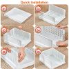 4 Packs Plastic Storage Box Closet Organizer Foldable Storage Bin Stackable Drawer with Slide Rail Push-Pull Storage Basket for Living Room Bedroom Wa