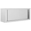 Kitchen Wall Cabinet with Sliding Doors 47.2"x15.7"x19.7" Stainless Steel