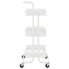 3-Tier Kitchen Trolley White 16.5"x13.8"x33.5" Iron and ABS