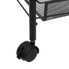 5-Tier Kitchen Trolley Black 18.1"x10.2"x41.3" Iron