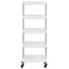 5-Tier Kitchen Trolley White 16.5"x11.4"x50.4" Iron and ABS