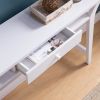 Modern Console with One Drawer - White