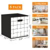 6 Pack Fabric Storage Cubes with Handle, Foldable 13x13 Inch Large Cube Storage Bins, Storage Baskets for Shelves