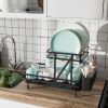 2-Tier Collapsible Dish Rack with Removable Drip Tray