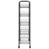 5-Tier Kitchen Trolley Black 18.1"x10.2"x41.3" Iron